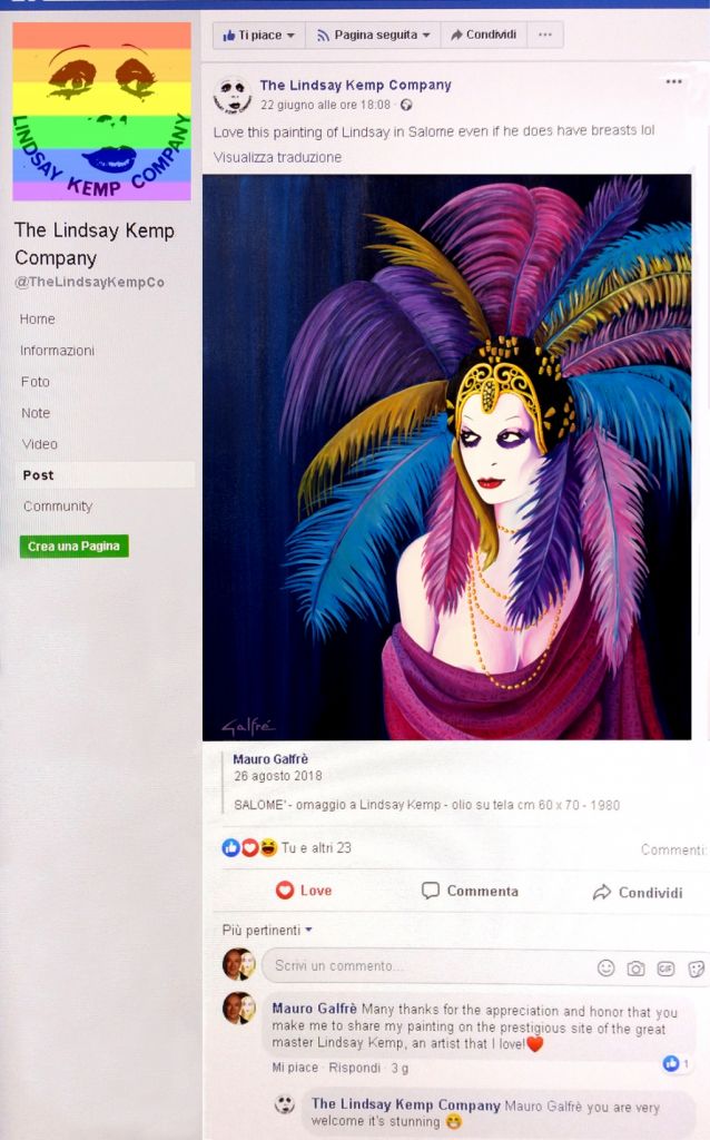 Mauro Galfrè sul sito Lindsay Kemp Company